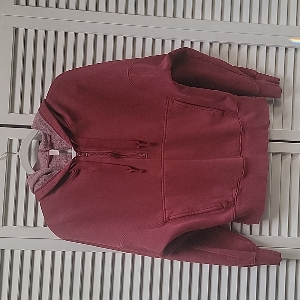 Free People Hoodie 1/4 Zip Burgundy sz sm